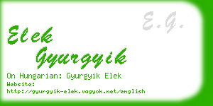 elek gyurgyik business card